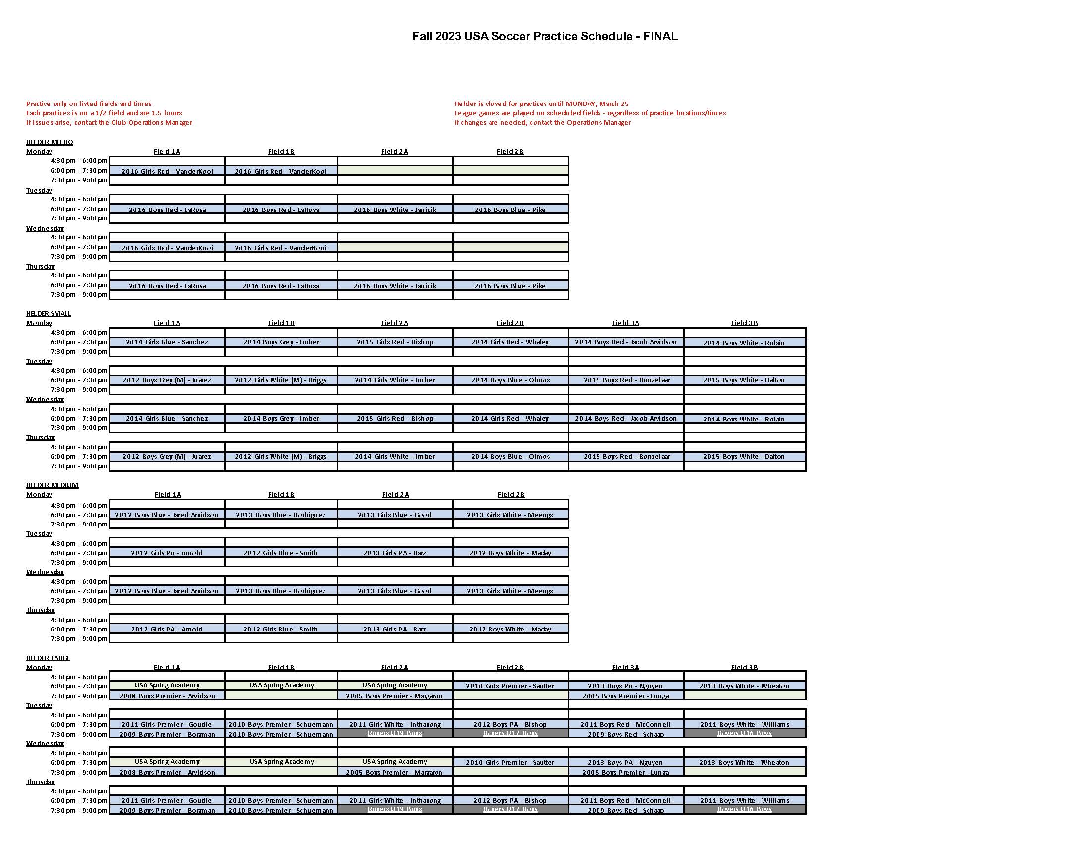 Practice Information